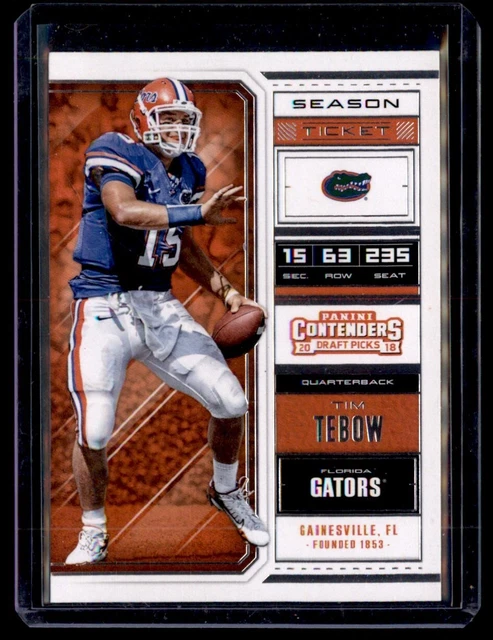2018 Panini Contenders Draft Picks Tim Tebow Florida Gators #92 Jd1