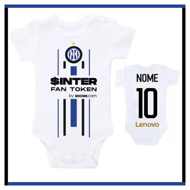 BODY NEONATO INTER Tutina Personalizzato Maglia Con Bavaglino Set Coordinato EUR 18 90 PicClick IT