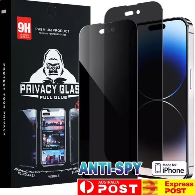 Anti-Spy Glass Privacy Screen Protector For iPhone 15 14 13 12 11 Pro Max 8 XR