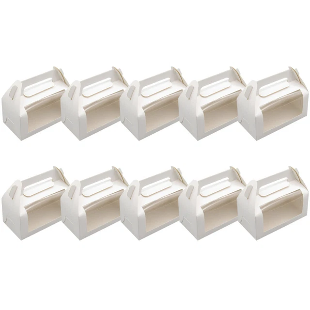 10 Pcs Macarons Scatola Per Dolci Con Finestra Contenitori Per Cupcake Domestico