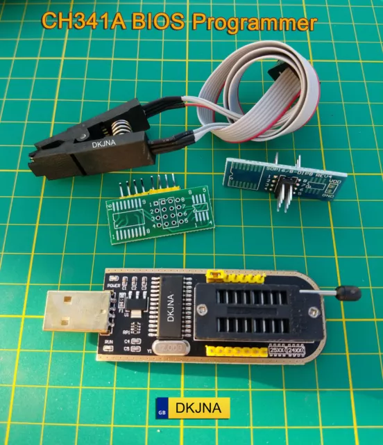CH341A BIOS USB Programmer Flasher Writer 24 25 Series EEPROM SOP Clip