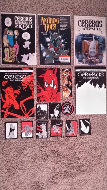 Cerebus Comics HTF Anything Goes Zero Jam Sketchbook Bookmark Cards NICE!