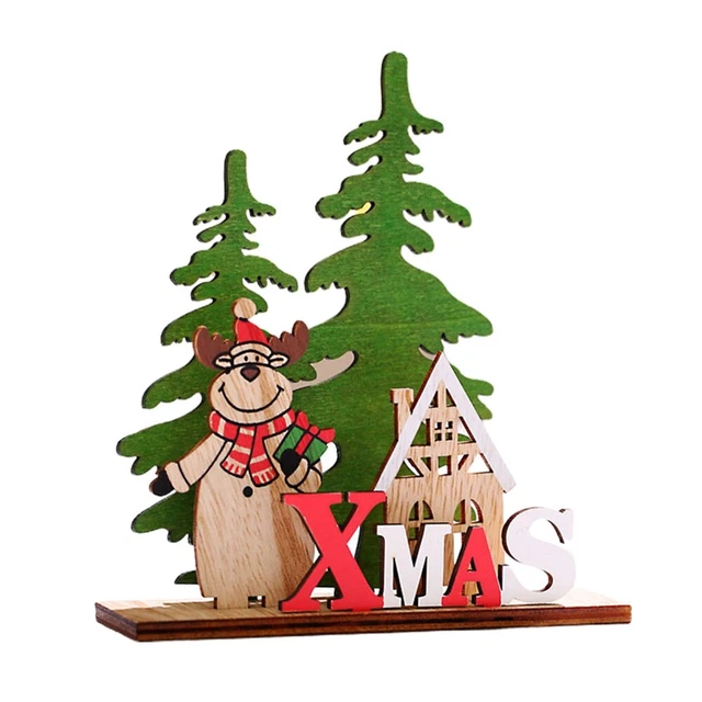Weihnachtsbaum Elch Weihnachtsmann zum Selbermachen Handwerk Holz Schreibtisch Dekor Weihnachten Display Ornament 66