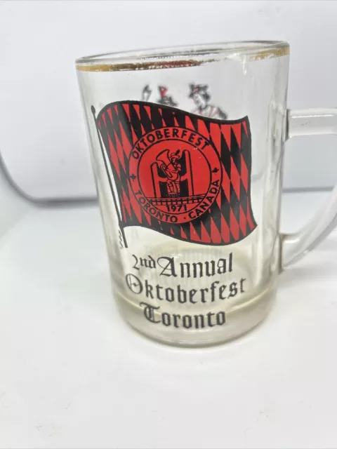 Vintage 2ND Annuel Oktoberfest Toronto Canada 1971 Bière Tasse Verre 355ml Doré