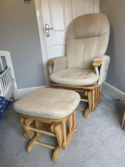 Tutti Bambini Glider Chair & Stool In Natural 2