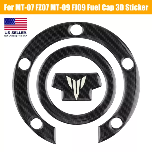 New Real Carbon Fiber For FZ07 MT-07 FZ09 MT-09 Gas Cover 3D Decal Fuel Tank Pad