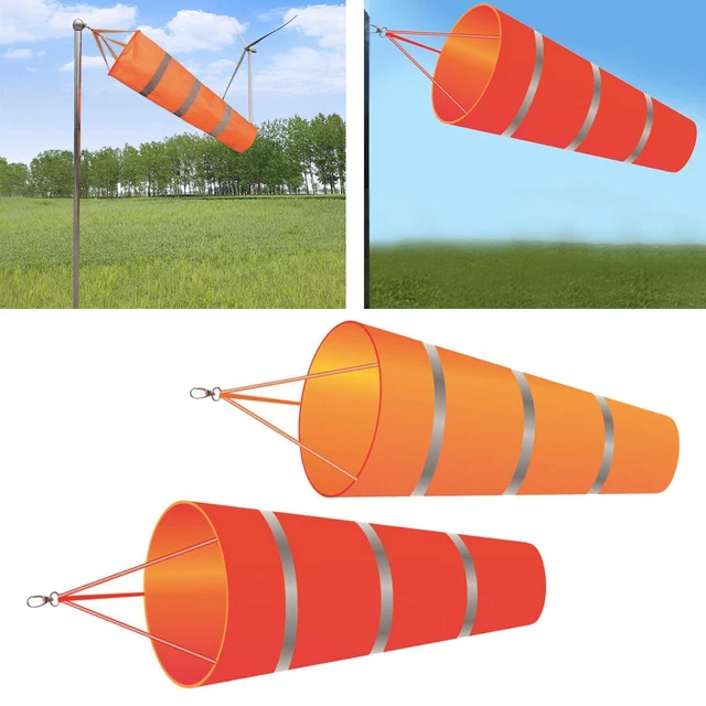 Windsack 50cm Nylon - Rip-Stop Mit Reflektierenden Streifen Für Windmessung
