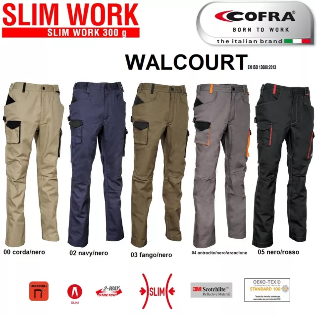 Pantaloni da lavoro COFRA modello WALCOURT multitasche slim strech D-Ring