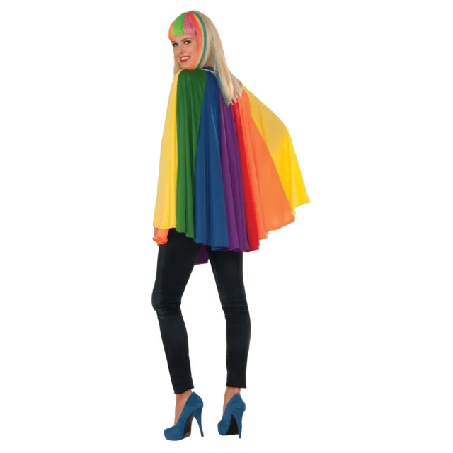 Bristol Novelty Rainbow Multi Colour Cape Cloak 30" Pride Unisex Fancy Dress New