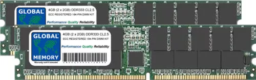 4GB 2x2GB DDR 333MHz PC2700 184-PIN ECC Enregistré Rdimm Serveur Mémoire RAM Kit