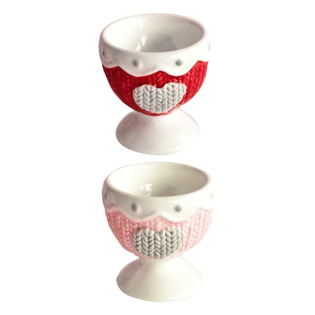 Taza de huevos de cerámica taza de cazador furtivo cáscara de huevo en forma de corazón
