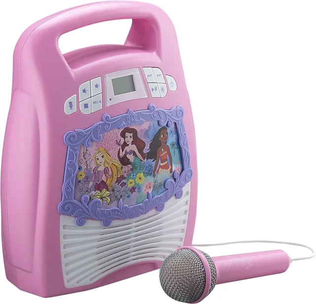 Disney Princess Bluetooth Karaoke Machine for Kids, Microphone, Recorder, USB