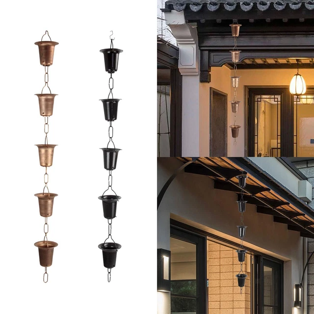 RAIN CHAINS FOR Gutters 1M Rainwater Diverter Display Pouring Cups ...