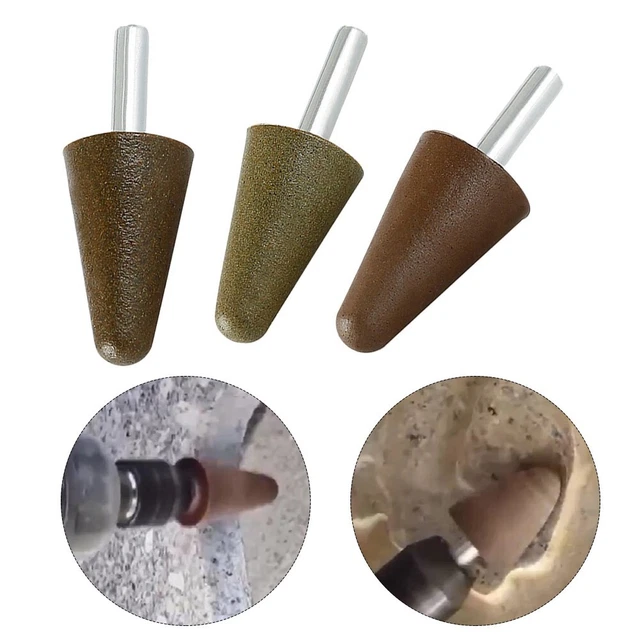Punte controlavello smussato diamantato per intaglio pietra set di 3 pezzi finit