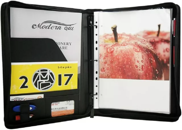 Freeprint Zippered Portfolio Binder 3 Ring with Writing Pad Legal Size Letters