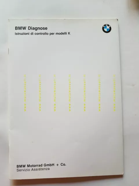 BMW Istruzioni di controllo per serie K 1984 manuale officina ITALIANO originale