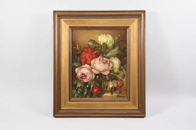 B58G01- Helmut Hensen (*1913) Gemälde Stillleben Blumen, signiert