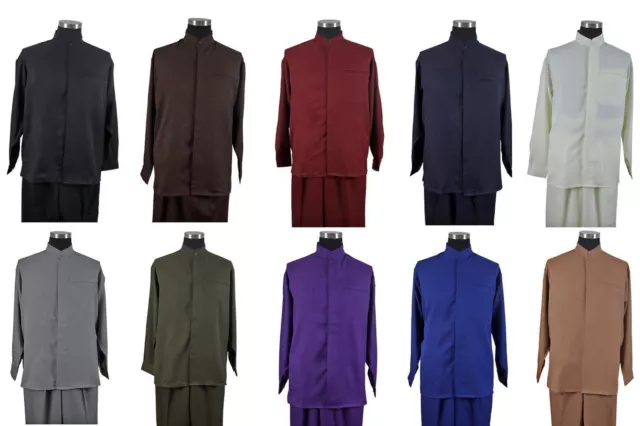 MEN'S LUXURIOUS MANDARIN Collar (banded collar) Walking Suit 2-Piece ...