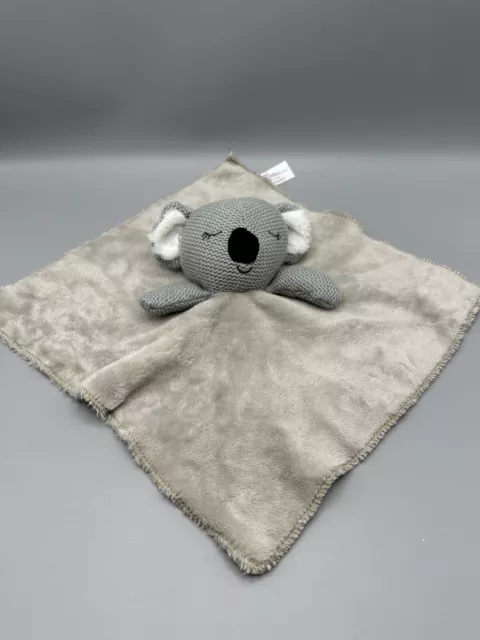 Walgreen Koala Bear Knit Lovey Security Blanket 12x12" Sleeping Gray Baby Toy