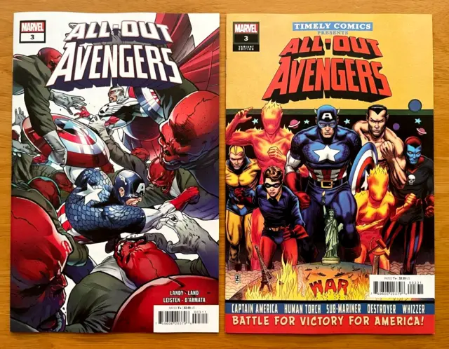 ALL-OUT AVENGERS 3 Main A + Zircher Timely Comics Variant  NM