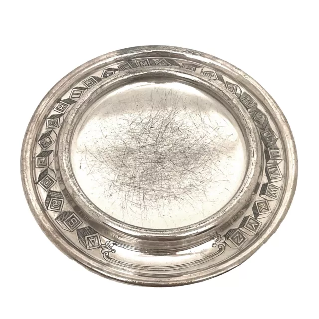 ABC Baby Feeding Dish Antique Underwood Silverplate High Chair Plate SCRATCHED