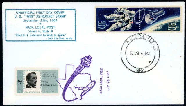 Space Cover Usa: Nasa Local Post On Unoficial Fdc Houston, Tc Cancels Scarce