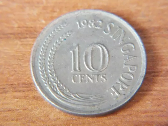 1982 Singapore 10 Cent Coin.