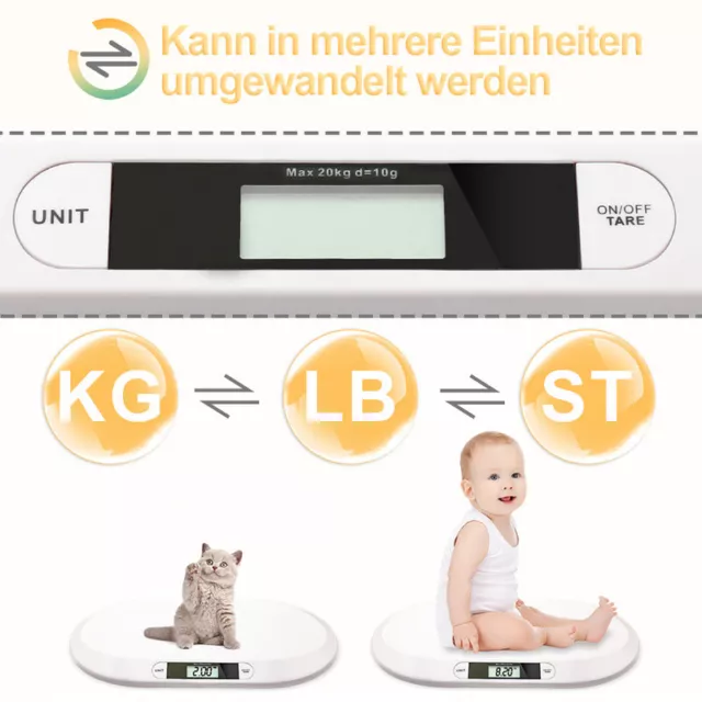 Babywaage Waage Digital Kinderwaage Neugeborene Digitalwaage MyWeigh bis 20 kg 3