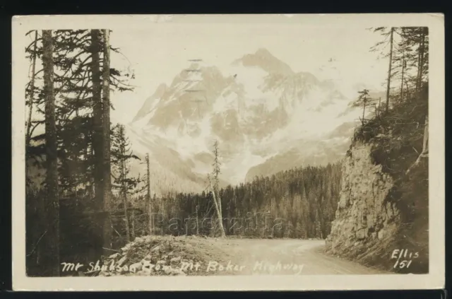 WA Whatcom County RPPC 1930 MT. SHUKSAN from MT. BAKER HIGHWAY by Ellis 151