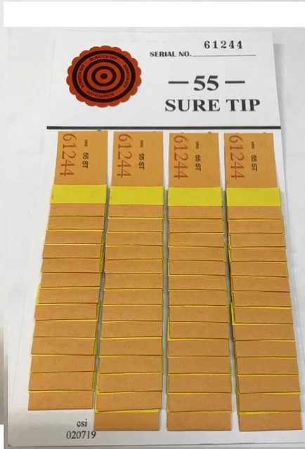 12-Pack #75 Sure Tip Boards (01-75) – Raffle/Bingo Tickets – 1-Fold, Made In USA