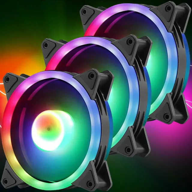 US1984 Superflow 120 Auto RGB Fans 120mm RGB Case Fans, RGB LED Fans, RGB  Gaming PC Fans, 9 Blades Cooler Case Fan with Dual Sided RGB Ring  Illumination Quiet Cooling Computer Fans :