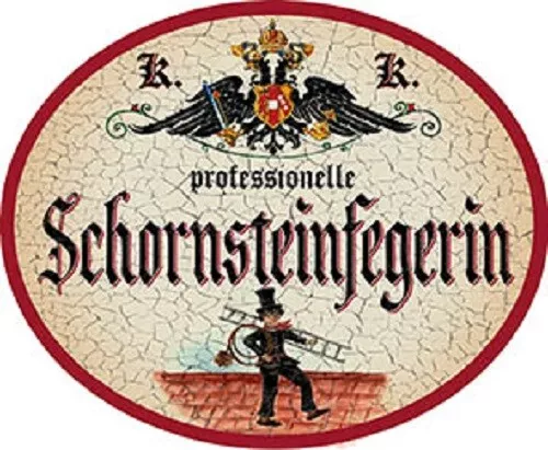 Schornsteinfegerin + Nostalgieschild
