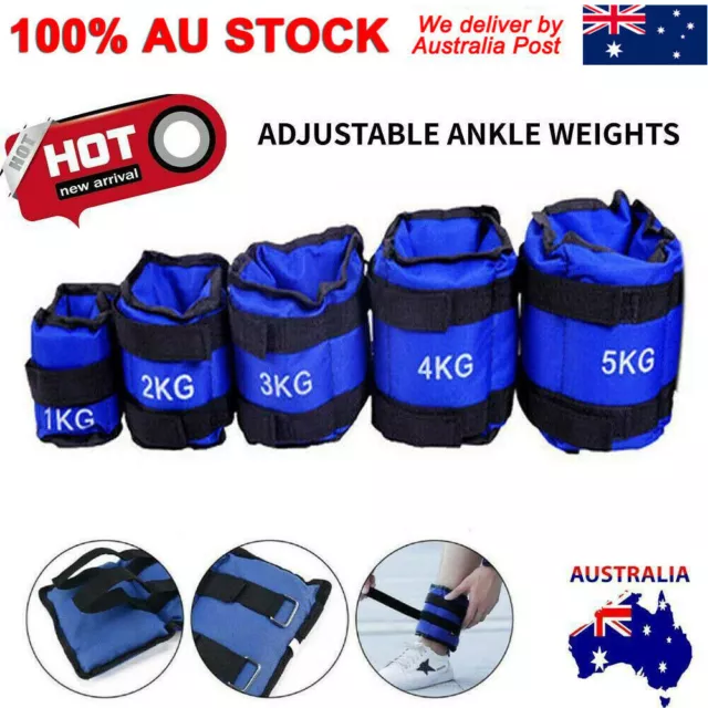 Adjustable Ankle Wrist Leg Weights Fitness Gym Straps 1-4KG Sandbag Exercise AU