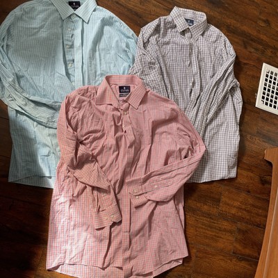 STAFFORD TRAVEL REG FIT EASY CARE LONG SLEEVE DRESS SHIRT Broadcloth 18 36/37