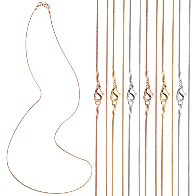 12 Pcs Chain Necklace Women Snake Link 304 Stainless Steel Chains Cable Miss