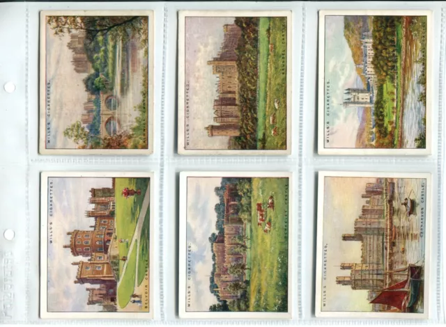 British Castles 1925 Wills Cigarette Cards - Full Set of 25 Large Cards