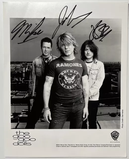 The Goo Goo Dolls JSA Autograph Signed 8 x 10 photo All 3 John Mike and Robby