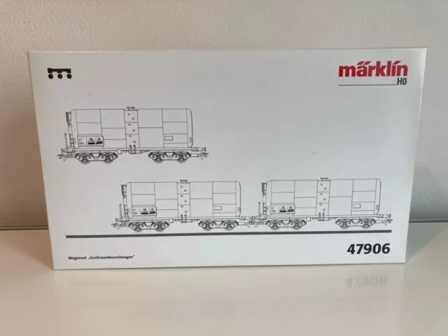 Märklin H0 47906 Wagenset Großraumkesselwagen Heizöl, DB, Epoche III, OVP