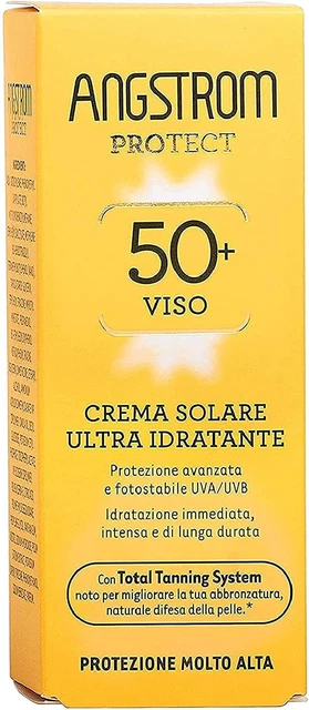 Angstrom Crema Solare Viso per Un'Abbronzatura Ottima, Protezione Viso 50+ Abbro