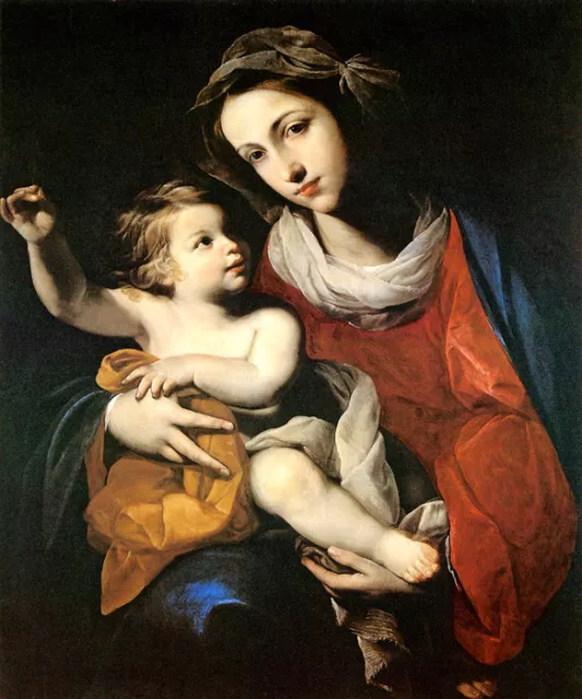 Madonna And Child Mary Baby Jesus Italian Painting By Massimo Stanzione Repro