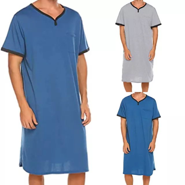 Chemise De Nuit Longue Pour Hommes Chemise De Nuit Pyjama Confortable À F