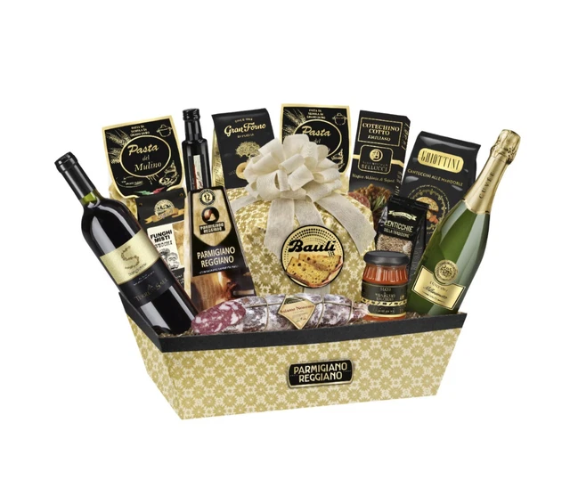 Cesto Natalizio Regalidea "Delizie" Con 10 Specialità Gastronomiche Di Alta Qualità - Regalo Gourmet Perfetto!