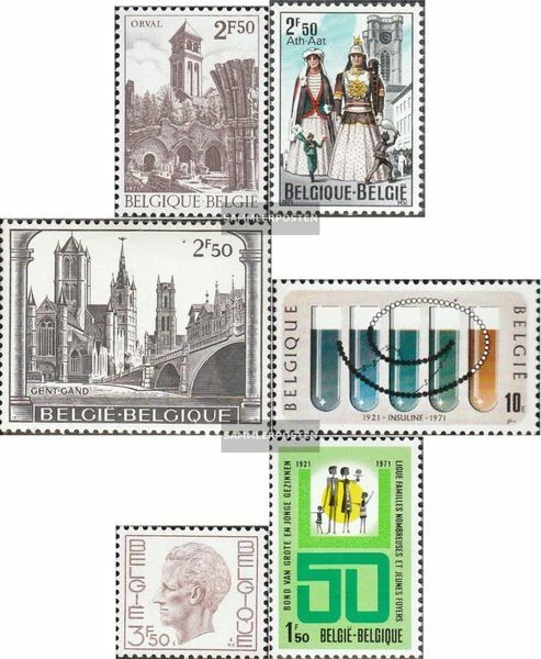 Belgien 1645,1646-1647,1648, 1649,1650 (kompl.Ausg.) postfrisch 1971 Abtei, Tour