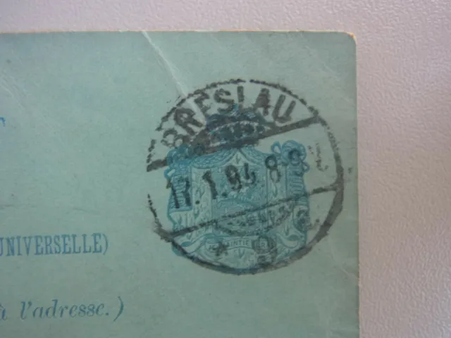 Carte Postale Souffrir 1894: W. N. Du Rieu À Zacher (Breslau), 3