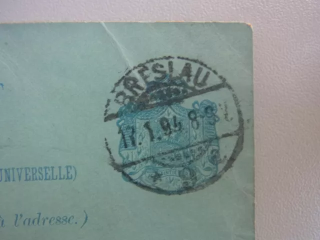 Tarjeta Postal Leiden 1894: W. N. Tu Rieu An Zacher (Breslau ), 3