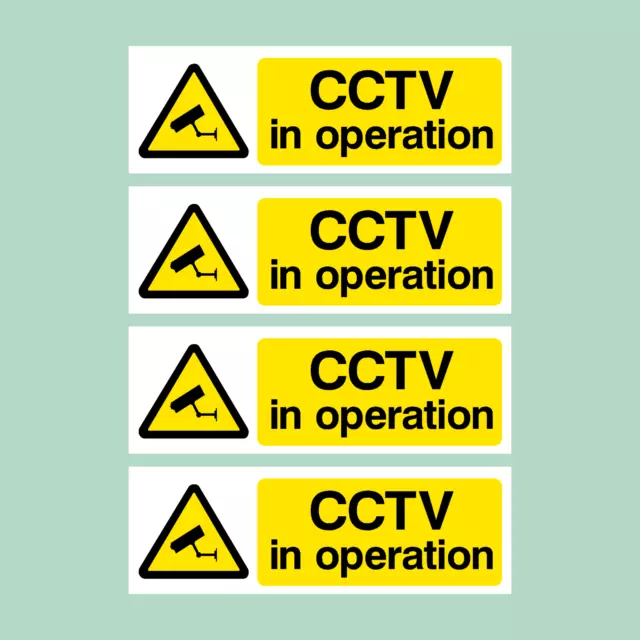 CCTV Pack of 4 Security, Camera, Warning Plastic Sign / Sticker (MISC2)