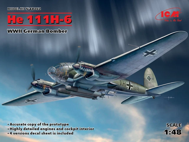 ICM 48262 - 1:48 He 111H-6, Seconde Guerre Mondiale Allemand Bombardier - Neuf