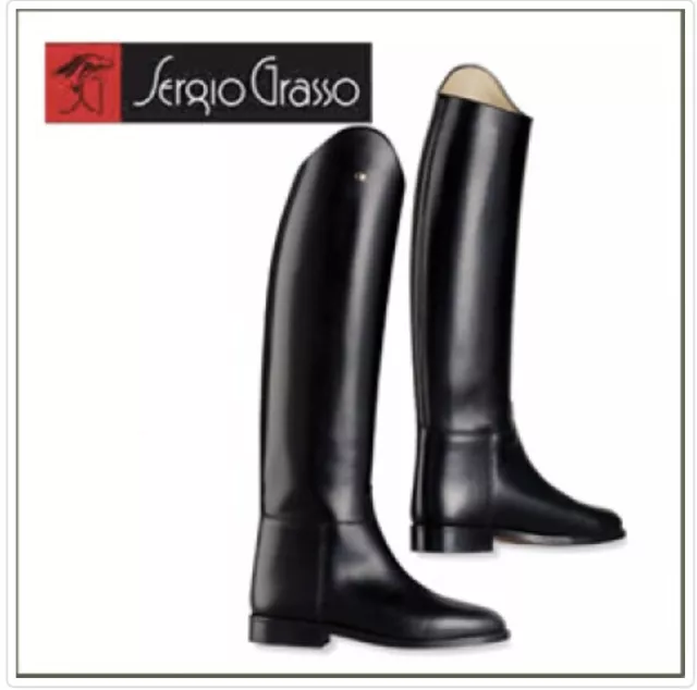 Neu! Sergio Grasso große lange Leder-Reitstiefel - Größe 36-42 - schwarz - versandkostenfrei