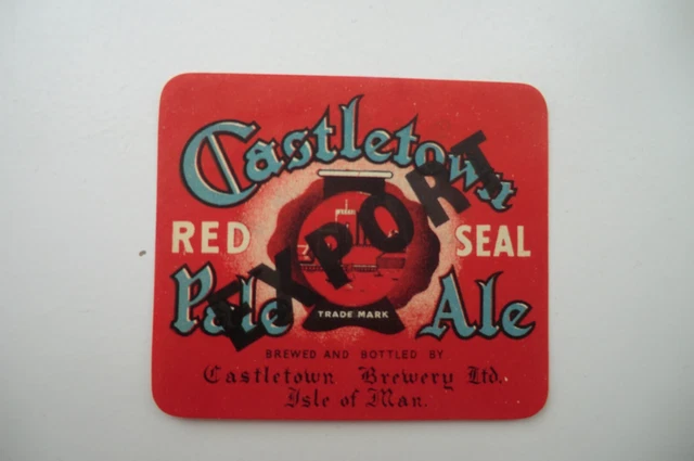 Mint Castletown Isle Of Man Red Seal Export Pale Ale Brewery Beer Bottle Label