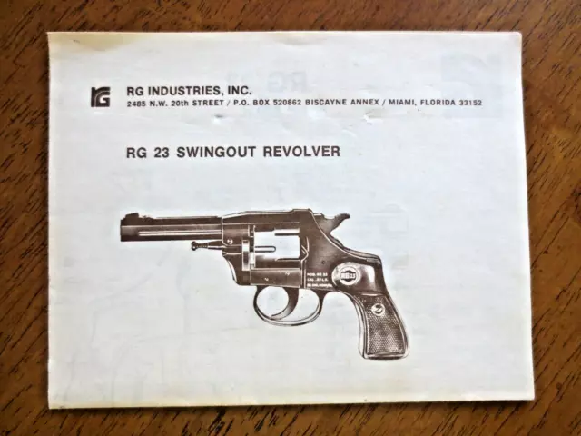 1970s RG 23 SWINGOUT REVOLVER Parts Catalog Sheet Operating Info Rules Used